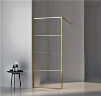sanigoods Sparkle douchewand 90x200cm geborsteld messing