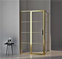 sanigoods Sparkle douchecabine 90x90cm geborsteld messing