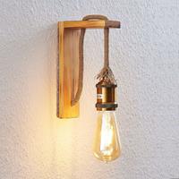 Lindby Helou houten wandlamp met zichtbare fitting