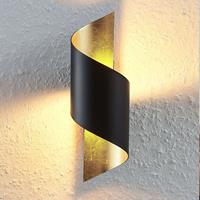 Lindby Metall-LED-Wandleuchte Desirio, schwarz-gold