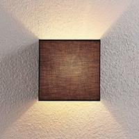 Lindby Stoffen wandlamp Adea, 25 cm, vierkant, zwart