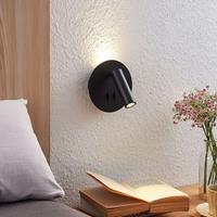 Lucande Magya LED wandlamp zwart 2-lamps rond