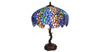 LumiLamp Tafellamp Tiffany Ø 43*61 cm E27/max 2*60W Meerkleurig Polyresin / glas bloemen 5LL-6070