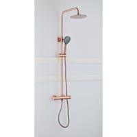 Boss & Wessing Opbouw Regendouche Set  Copper 30 cm met Handdouche Geborsteld Koper