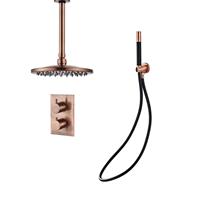 Boss & Wessing Inbouw Regendouche Set  Copper Pro met Plafonduitloop en 30 cm Hoofddouche