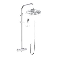 Lacus Opbouw Regendoucheset  Linosa 101x45 cm Verchroomd Messing met Ovale Hoofddouche