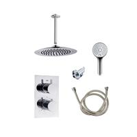 Boss & Wessing Inbouw Regendouche Set  Plafonduitloop Hoofddouche Rond en Handdouche 20 cm Chroom