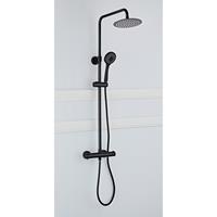 Boss & Wessing Opbouw Regendouche Set  Nero 30 cm met 3 Standen Handdouche Mat Zwart