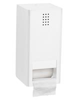 proox One dubbele toiletrolhouder met klep verticaal wit