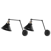 Beliani Wandlamp set van 2 zwart NARVA