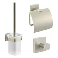 Royal Plaza Robinia toiletset met haak closetrol en borstelhouder geborsteld nikkel 49078