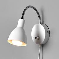 Lindby Witte metalen wandlamp Amrei met dimmer