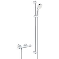 Grohe Grohtherm-800 Cosmopolitan renovatieset douchekraan thermostatisch met glijstang 90cm en hoofddouche 2 standen chroom 34769000