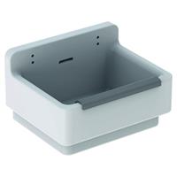 Geberit 300 Basic uitstortgootsteen met stootrand 36.5x46x30cm met gaten voor emmerroster wit s8a00100000g