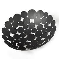 Zeller 1x Zwarte ronde fruitschalen stippen metaal 29 cm -