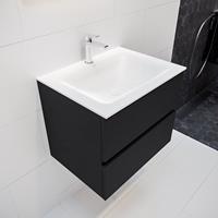 mondiaz Vica 60cm badmeubel urban 2 lades wastafel Cloud midden met 1 kraangat