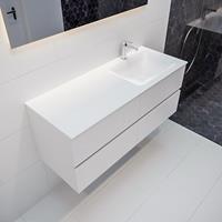 mondiaz Vica 120cm badmeubel talc 4 lades wastafel Cloud rechts met 1 kraangat