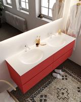 mondiaz Vica 150cm badmeubel fire 4 lades wastafel Moon dubbel met 2 kraangaten