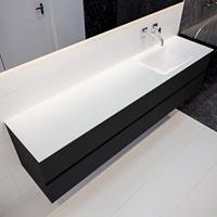 mondiaz Vica 200cm badmeubel urban 4 lades wastafel Cloud rechts zonder kraangat