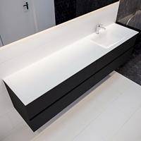 mondiaz Vica 200cm badmeubel urban 4 lades wastafel Cloud rechts met 1 kraangat