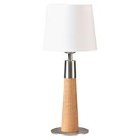 HerzBlut Conico tafellamp wit, eiken geolied, 44cm