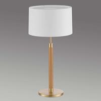 Hufnagel Houten tafellamp Lignum met sits-kap, messing