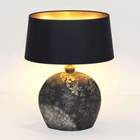 J. Holländer Tafellamp Mary, keramiek en sits, hoogte 50 cm