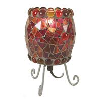 Naeve Leuchten Tafellamp Enya m. glasmozaïek rood