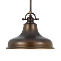 QUOIZEL Hanglamp Emery 1-lamp brons Ø 34,3 cm