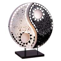 Woru Tafellamp Ying Yang mozaïek spiegelstenen zwart
