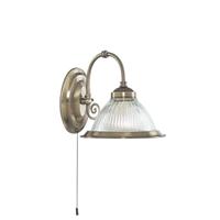 Searchlight Wandlamp American Diner, messing antiek