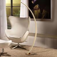 LED boog-vloerlamp Arcus met gouden finish