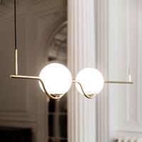 Faro - LED Pendelleuchte Leita in Gold 2-flammig