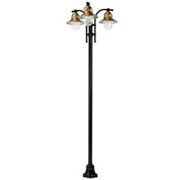 K. S. Verlichting Mastlamp Toscane, zwart, 3-lamps