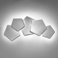 Selene LED wandlamp Pleiadi in zilver, 5-lamps