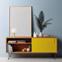 Sforzin Tafellamp Lunar met gouden voet, Ø 20 cm
