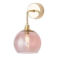 Ebb & Flow Rowan wandlamp goud kap rosé-bruin