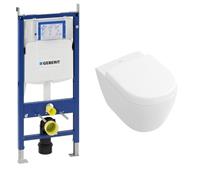 Geberit UP320 toiletset met Villeroy & Boch Subway 2.0 Direct Flush wandcloset en zitting
