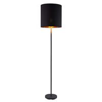 Lindby Nymar vloerlamp, stof, zwart-goud