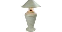 Fine Asianliving Bamboo Table Lamp Spiral Handmade White 40x40x65cm