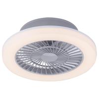 leuchtendirekt LED Deckenventilator, stahlfarben, D 50 cm, LEONARD - LEUCHTEN DIREKT