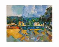 Paul Cézanne - Uferlandschaft Kunstdruck 71x56cm