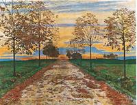 PGM Ferdinand Hodler - Herbstabend 1892 Kunstdruk 60x48cm