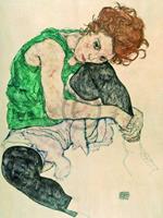 PGM Egon Schiele - Sitzende Frau mit hochgezogenen Kunstdruck 60x80cm