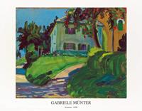 PGM Gabriele Münter - Sommer 1908 Haus mit Apfelbaum Kunstdruk 90x70cm