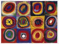 PGM Wassily Kandinsky - Farbstudie Quadrate Kunstdruk 120x90cm