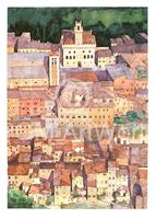 PGM Ralf Westphal - Mittelalterliche Bergstadt Montepulciano, Toskana Kunstdruk 50x70cm