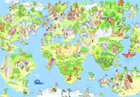 Kids World Map Vlies Fotobehang 250x180cm