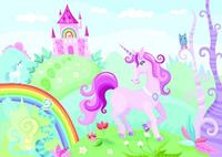 Kids Purple Unicorn Vlies Fotobehang 250x180cm