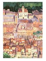 PGM Ralf Westphal - Mittelalterliche Bergstadt Montepulciano, Toskana Kunstdruk 30x40cm
